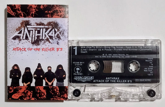 Anthrax - "Attack Of The Killer B's" - CASSETTE TAPE (BMG; DOLBY HX PRO) VG+/VG+