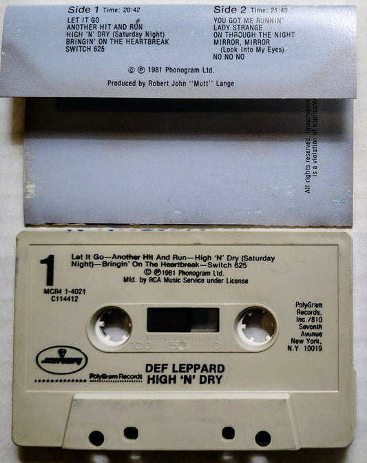 Def Leppard - “High ‘N’ Dry” - CASSETTE TAPE (RCA Club) VG/VG