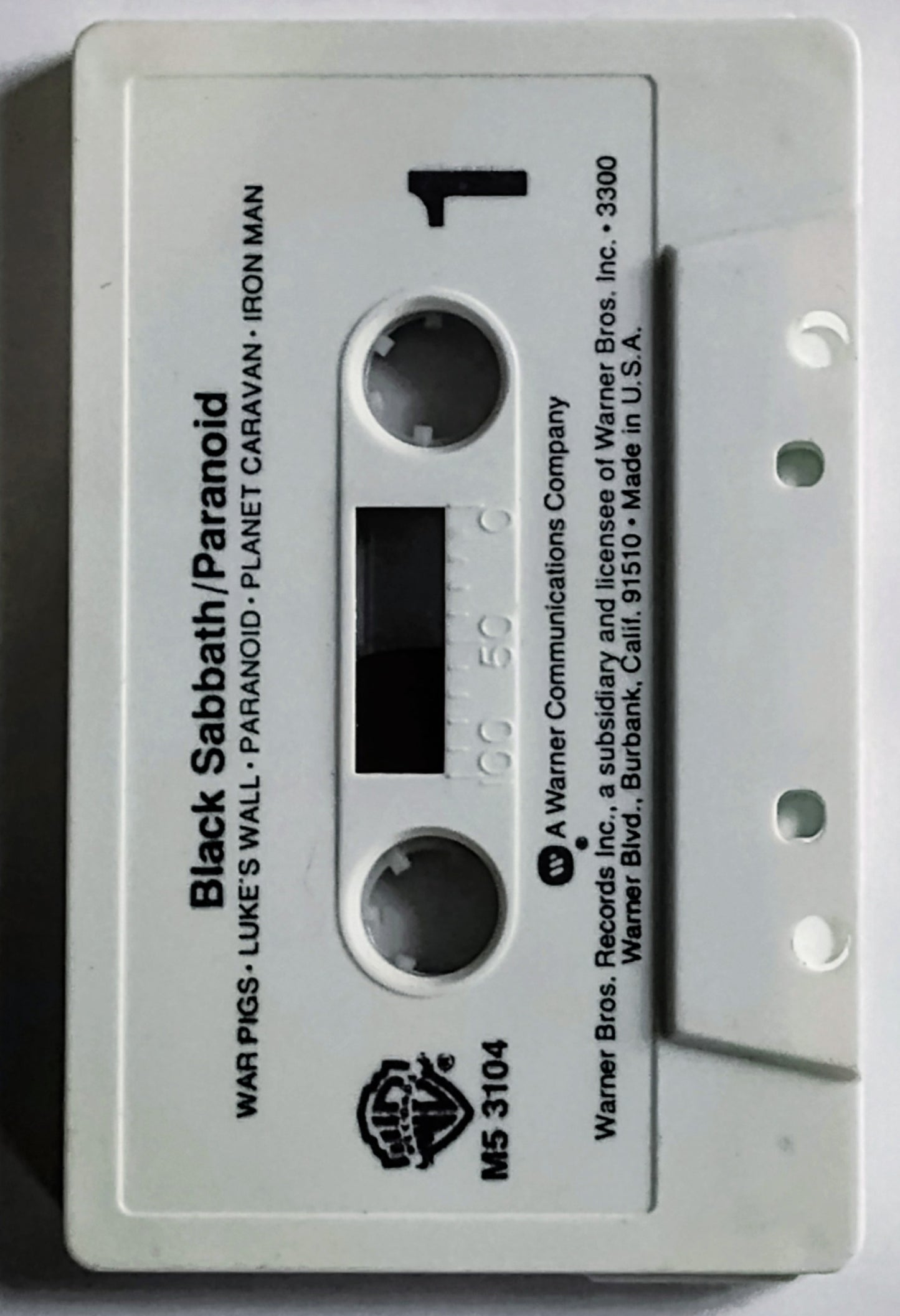Black Sabbath - “Paranoid” - CASSETTE TAPE (No J Card; Tape Only) NA/VG+