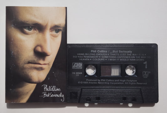 Phil Collins - "...But Seriously" - CASSETTE TAPE (Canada; black shell; DOLBY HX PRO B NR) VG/VG