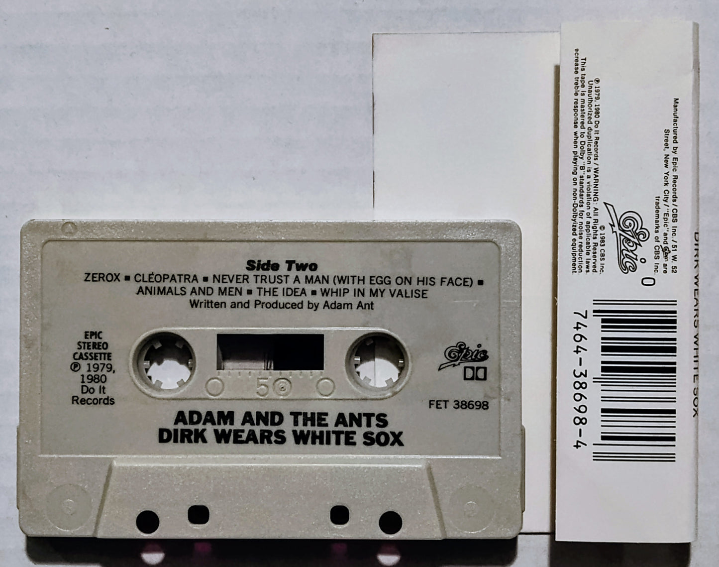 Adam And The Ants - “Dirk Wears White Sox” - CASSETTE TAPE VG+/VG+