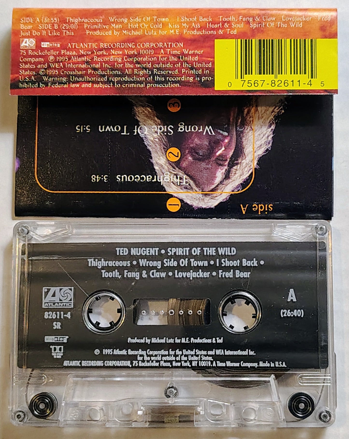Ted Nugent - “Spirit Of The Wild” - CASSETTE TAPE VG+/VG+