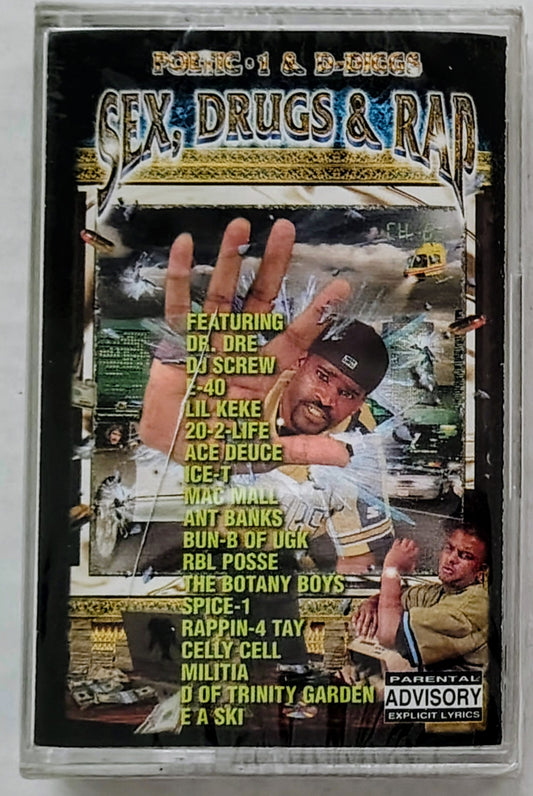 Poltic-1 & D-Diggs - "Sex, Drugs & Rap" - CASSETTE TAPE NM/M (Sealed)