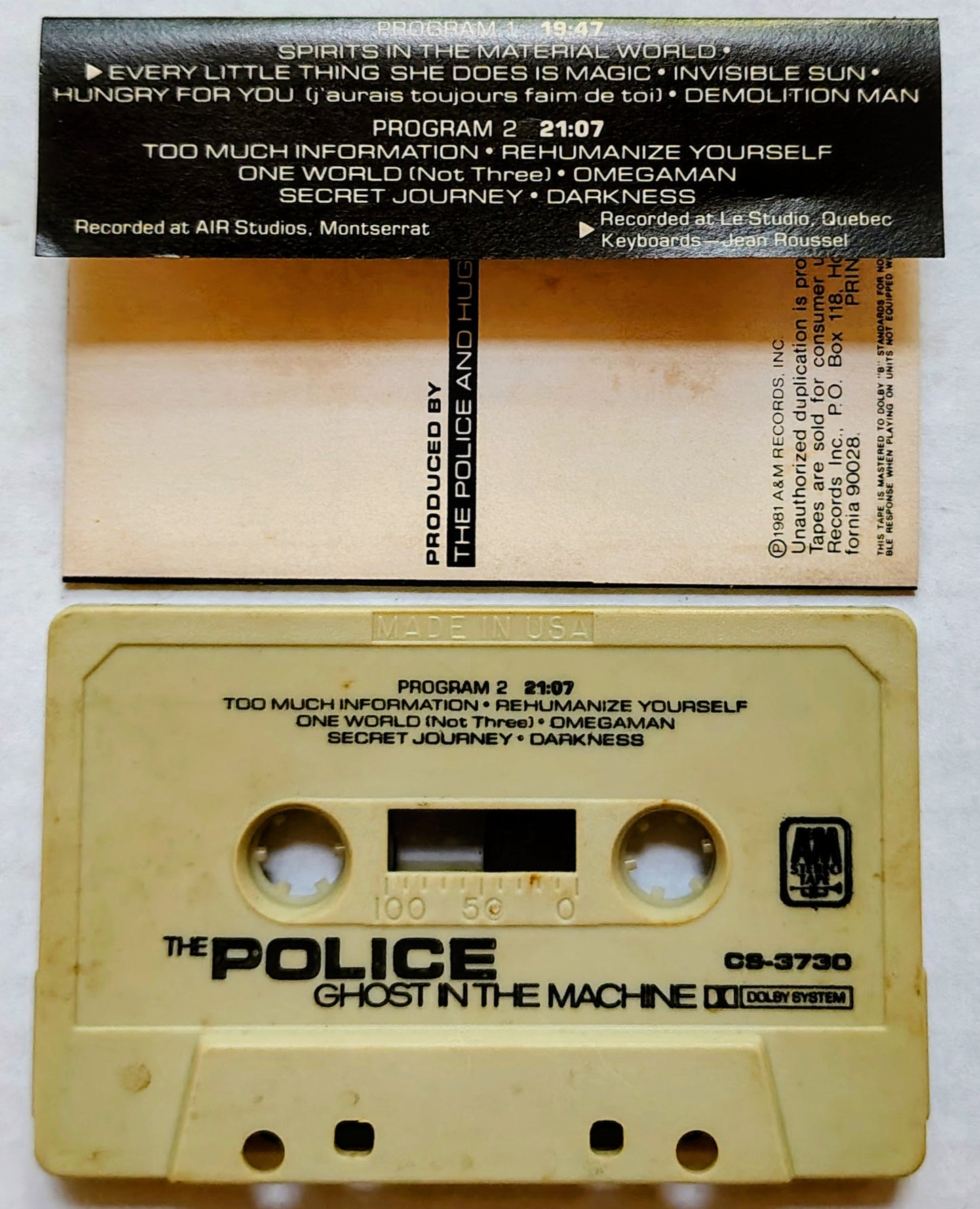 Police, The - "Ghost In The Machine" - CASSETTE TAPE VG/G+