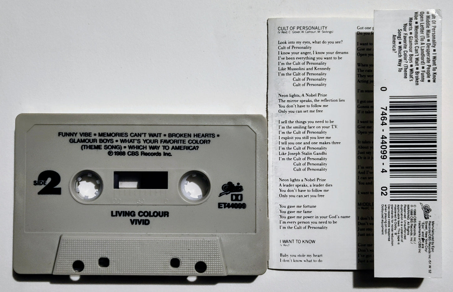 Living Colour - "Vivid" - CASSETTE TAPE VG+/VG+