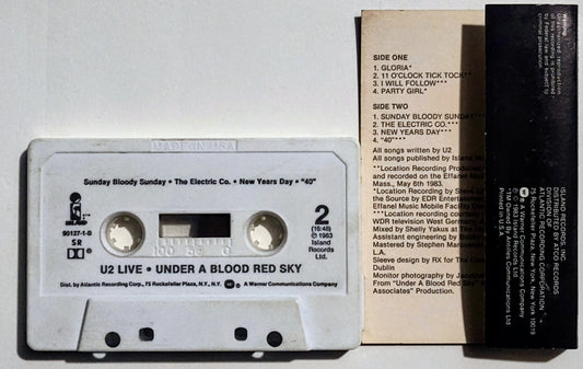 U2 - "Live Under A Blood Red Sky" - CASSETTE TAPE (SR; DOLBY) VG/VG
