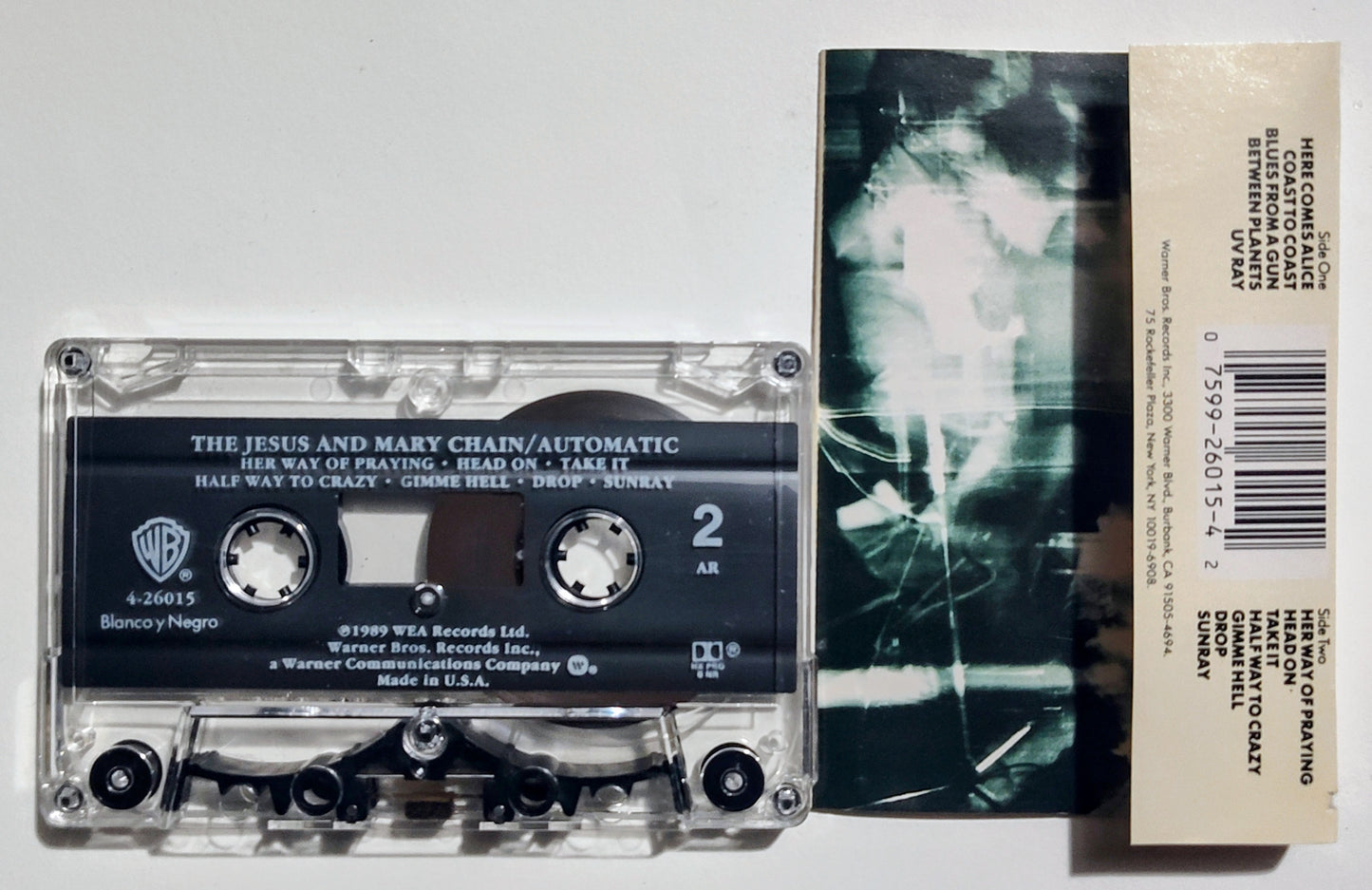 Jesus And Mary Chain, The - "Automatic" - CASSETTE TAPE (AR) VG/VG+ (Saw cut through spine of case and j card)