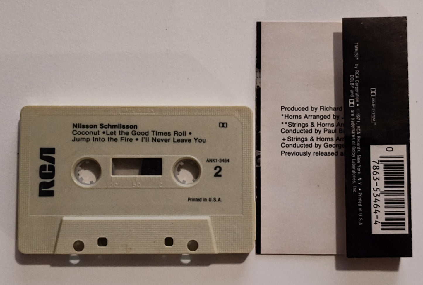 Harry Nilsson - "Nilsson Schmilsson" - CASSETTE TAPE VG+/VG