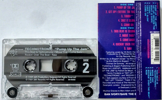 Technotronic featuring Ya Kid K - “Pump Up The Jams: The Album (Second Cover)” - CASSETTE TAPE VG+/VG+