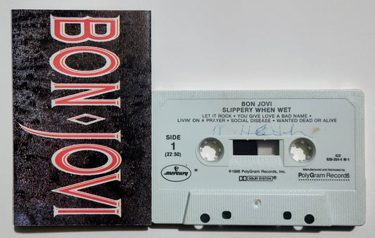 Bon Jovi - "Slippery When Wet" - CASSETTE TAPE (DOLBY) VG+/VG