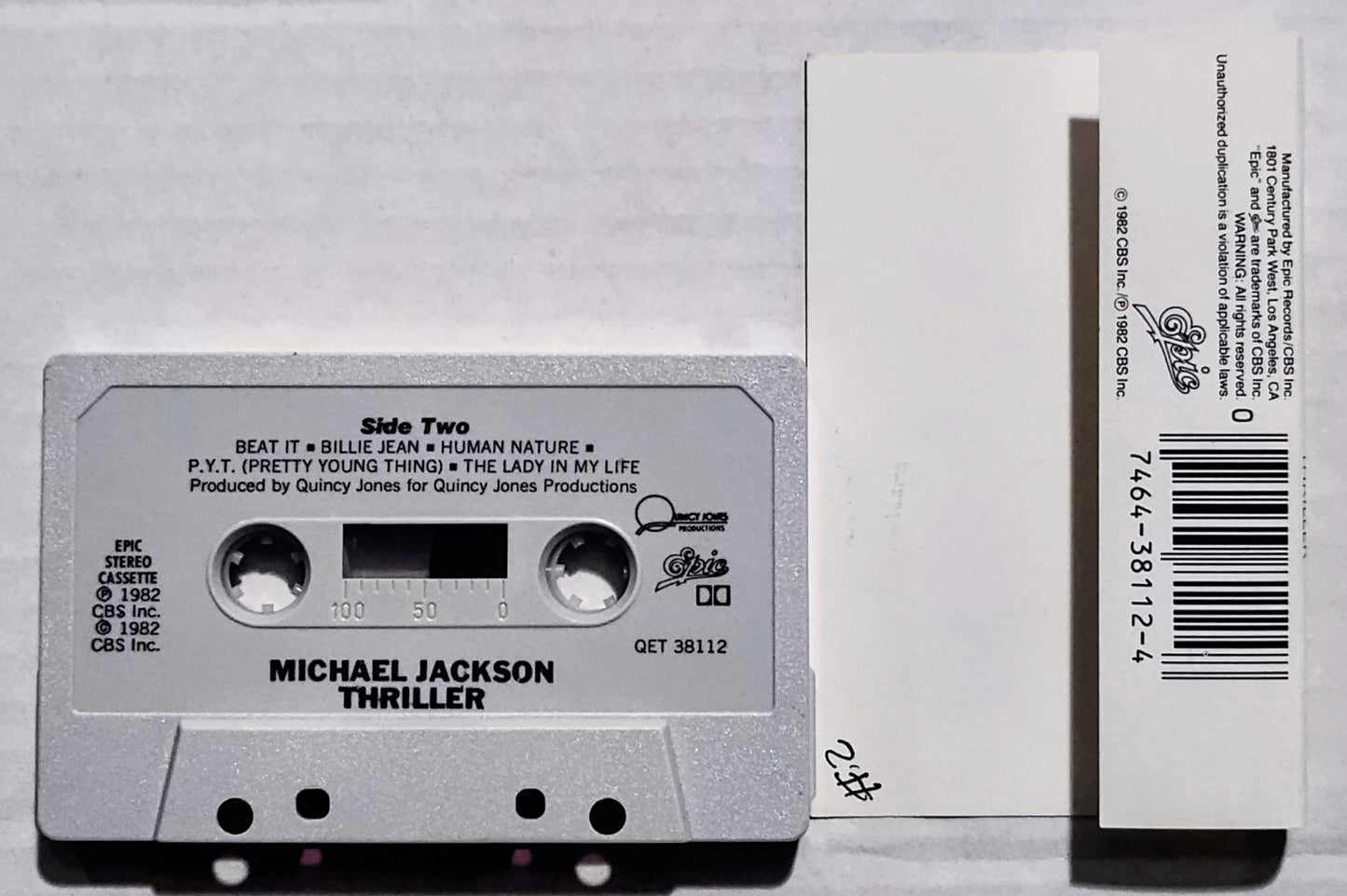 Michael Jackson - "Thriller" - CASSETTE TAPE (DOLBY) VG+/VG+