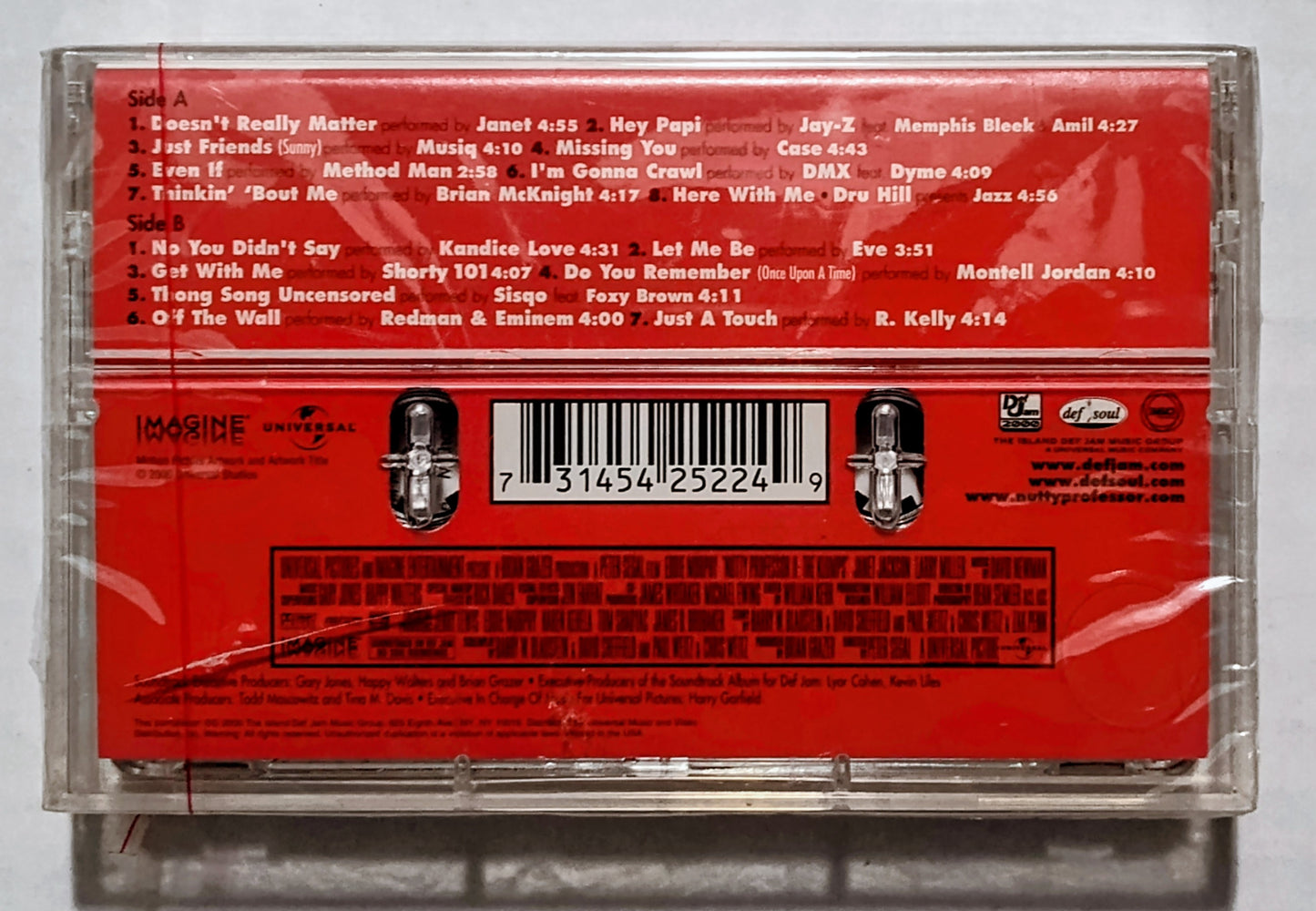 Various Artists - “Music From And Inspired By The Motion Picture Nutty Professor II The Klumps Soundtrack” - CASSETTE TAPE NM/M (Sealed with hype sticker; cracks in front and back of case)