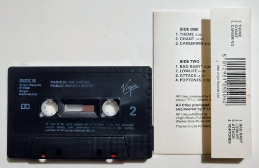 Public Image Ltd (PIL) - "Paris In Spring" - CASSETTE TAPE VG+/VG *🔥*
