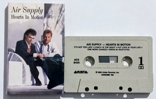 Air Supply - “Hearts In Motion” - CASSETTE TAPE VG+/VG+