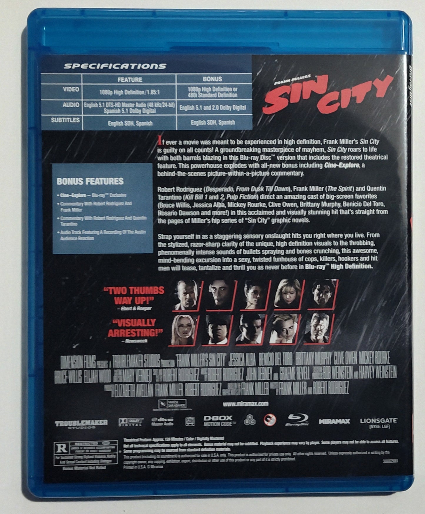 Sin City 2-Film Collection - (Sin City 2 is Blu-Ray 3D; Blu-ray + DVD; Sin City is only Blu-ray)