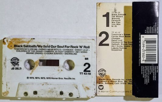 Black Sabbath - “We Sold Our Soul (Greatest Hits)” - CASSETTE TAPE VG/G (Grimey shell; Gives it character, plays PERFECT)