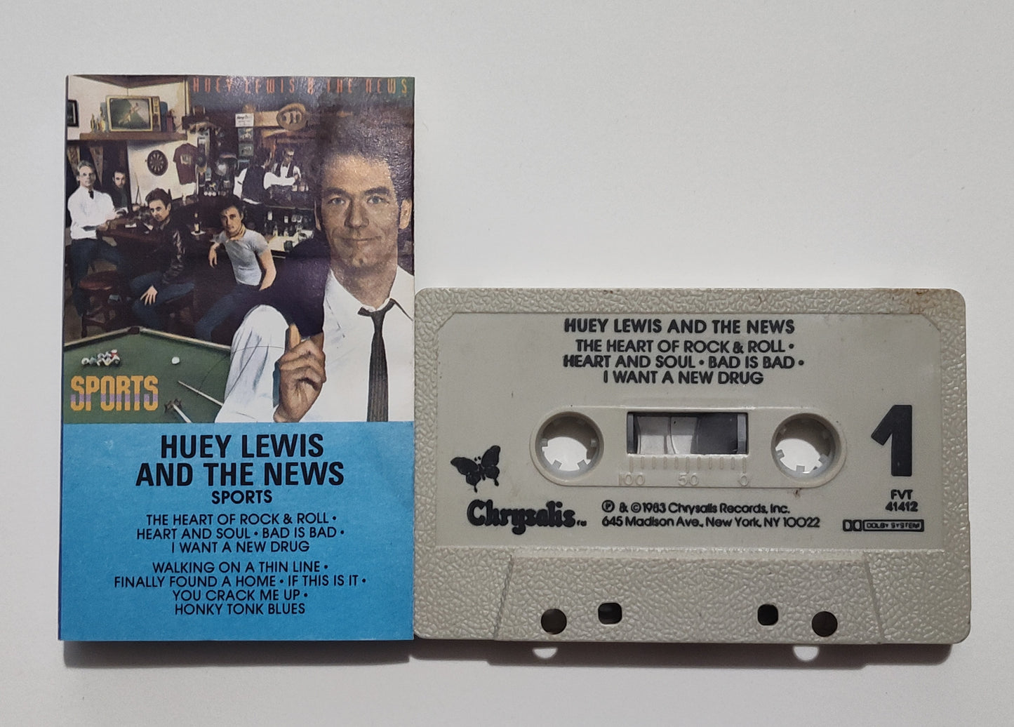 Huey Lewis & The News - "Sports" - CASSETTE TAPE G+/VG