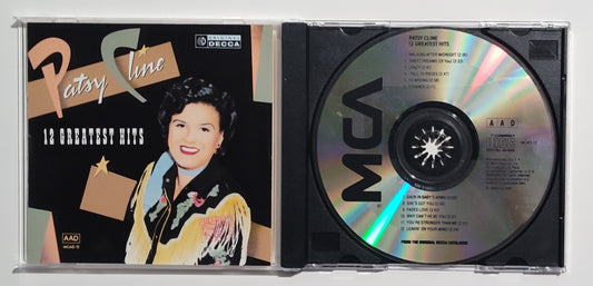 Patsy Cline - "12 Greatest Hits" - COMPACT DISC VG+/G+
