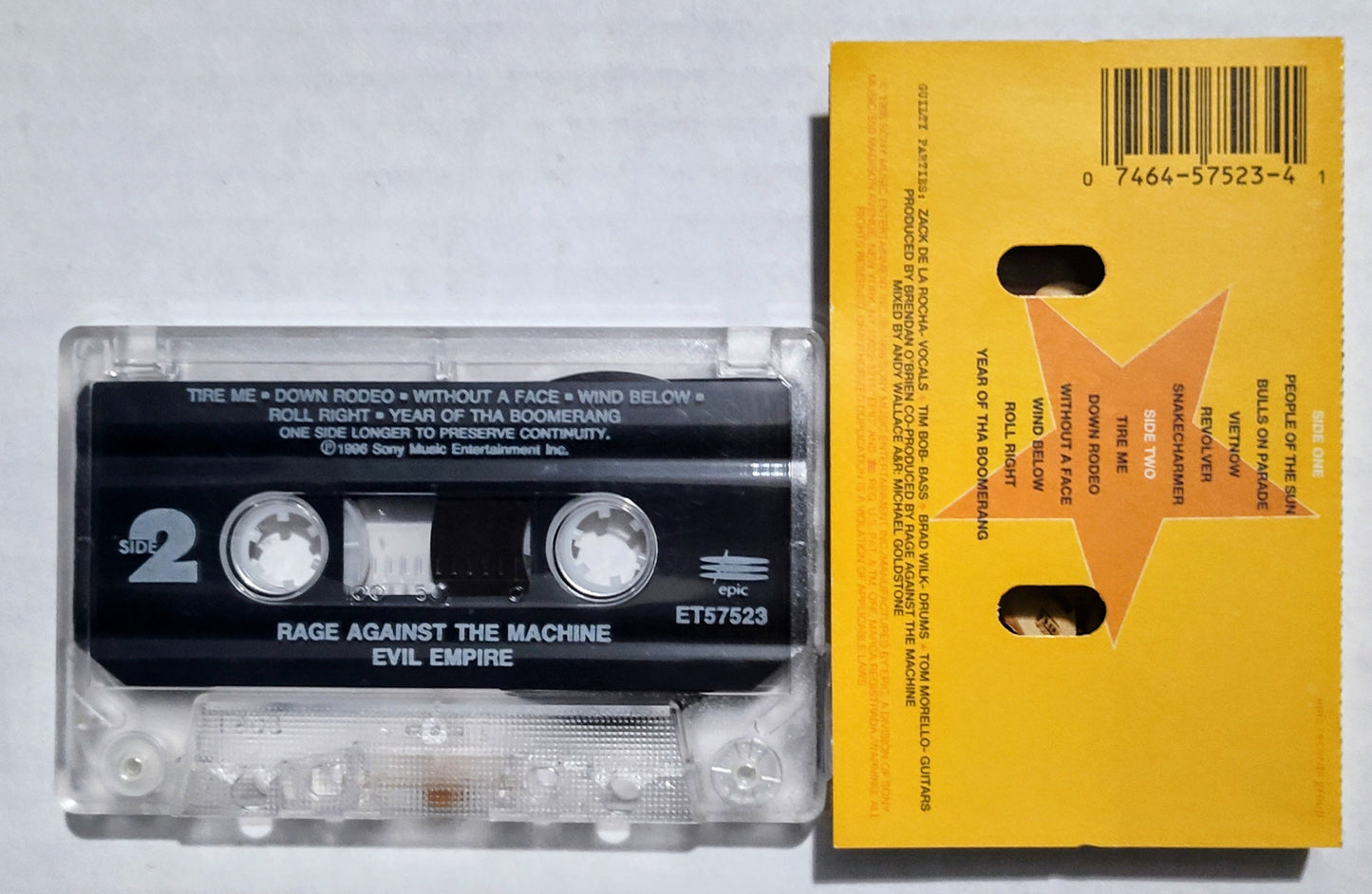 Rage Against The Machine - "Evil Empire" - CASSETTE TAPE VG+/VG+