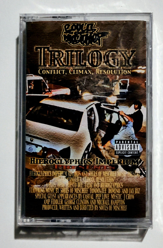 Souls Of Mischief - "Trilogy: Conflict, Climax, Resolution" - CASSETTE TAPE NM/M (Sealed; cracked case)