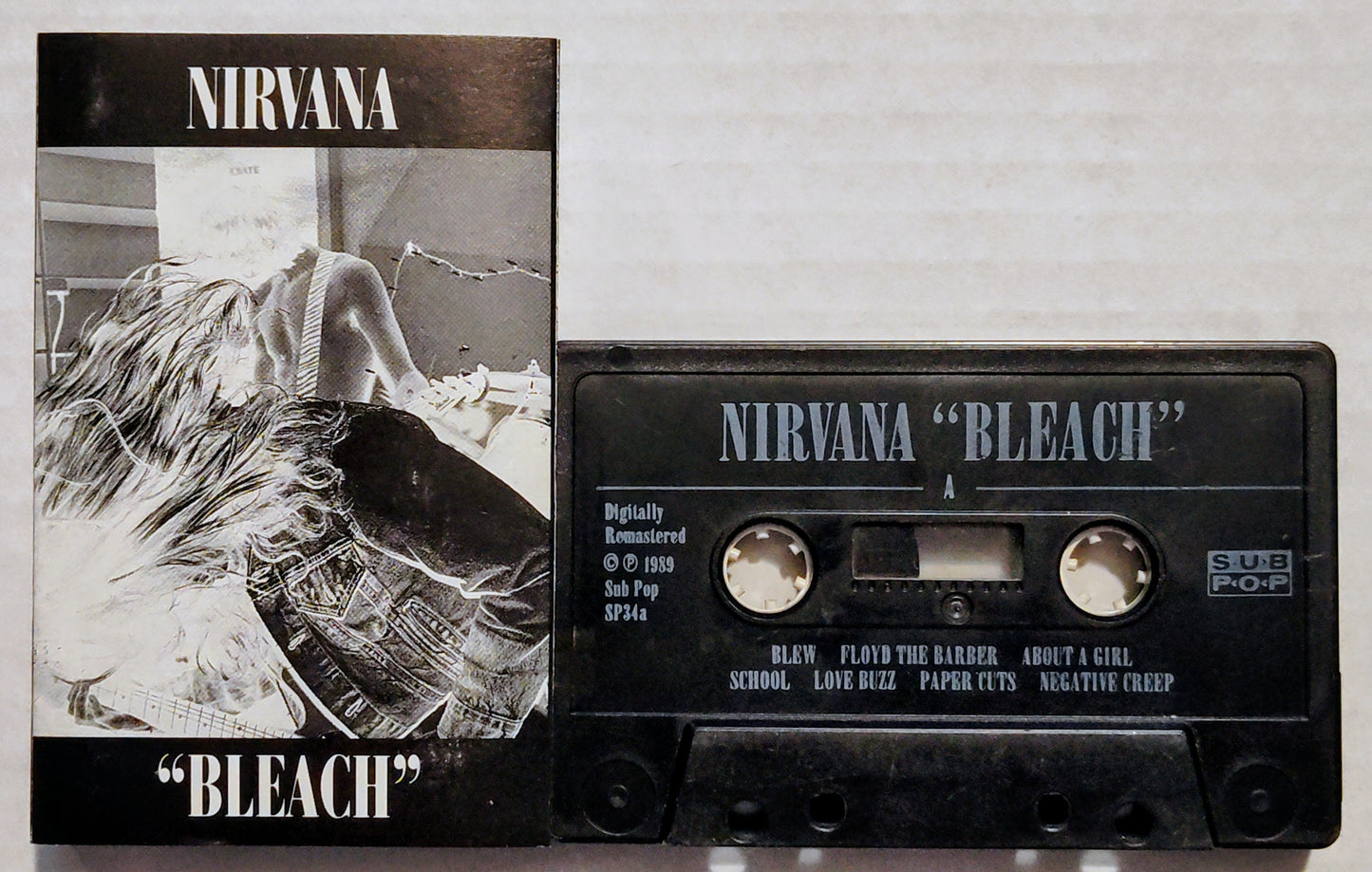 Nirvana - “Bleach (Original 1992)” - CASSETTE TAPE (Black Shell A) VG/VG