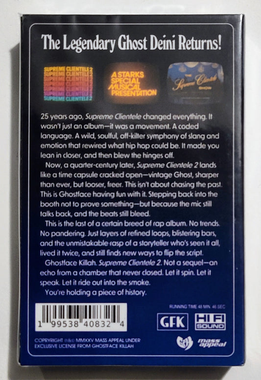 Ghostface Killah - "Supreme Clientele 2" - INDIE CASSETTE TAPE M/M (Sealed) *🌟*