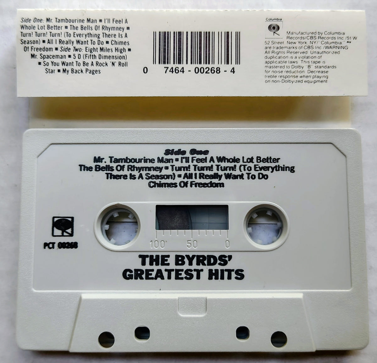 Byrds - "The Byrds Greatest Hits" - CASSETTE TAPE VG+/VG+