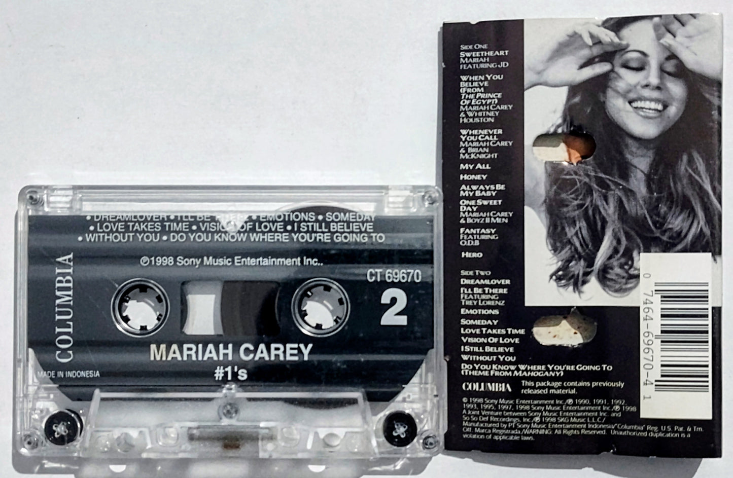 Mariah Carey - “#1’s” - CASSETTE TAPE (Indonesia) VG+/VG+