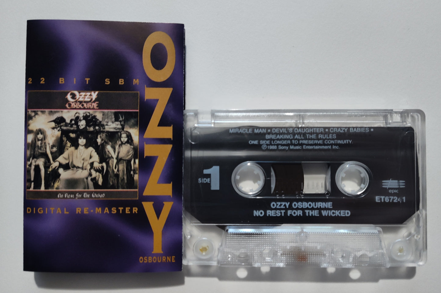 Ozzy Osbourne - "No Rest For The Wicked (Remastered)" - CASSETTE TAPE VG+/VG+