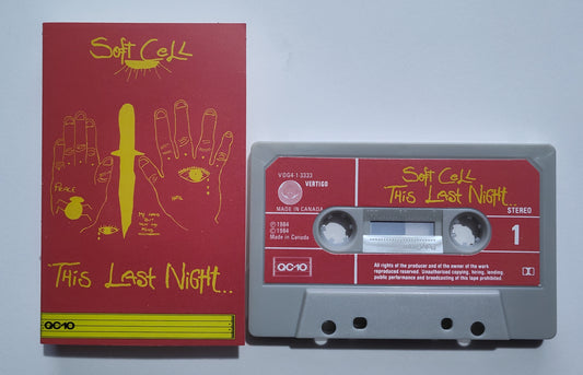 Soft Cell - "This Last Night..." - CASSETTE TAPE (Canada; red paper labels; drill thru spine) VG+/NM
