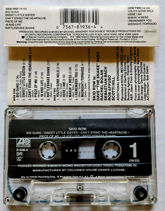 Skid Row - "Skid Row" CASSETTE TAPE VG/VG