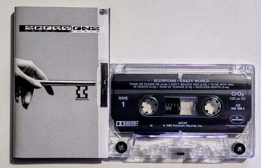 Scorpions - "Crazy World" - CASSETTE TAPE (Chrome; DOLBY HX PRO) VG+/VG+