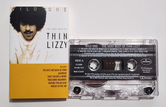 Thin Lizzy - "Wild One: The Very Best Of Thin Lizzy" - CASSETTE TAPE (BMG; Canada; clear shell; DOLBY) VG+/VG+
