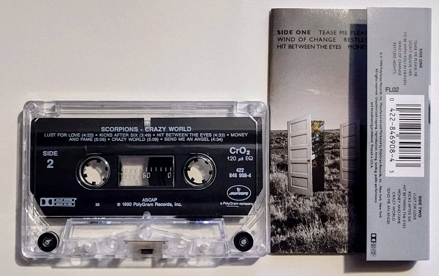 Scorpions - "Crazy World" - CASSETTE TAPE (Chrome; DOLBY HX PRO) VG+/VG+