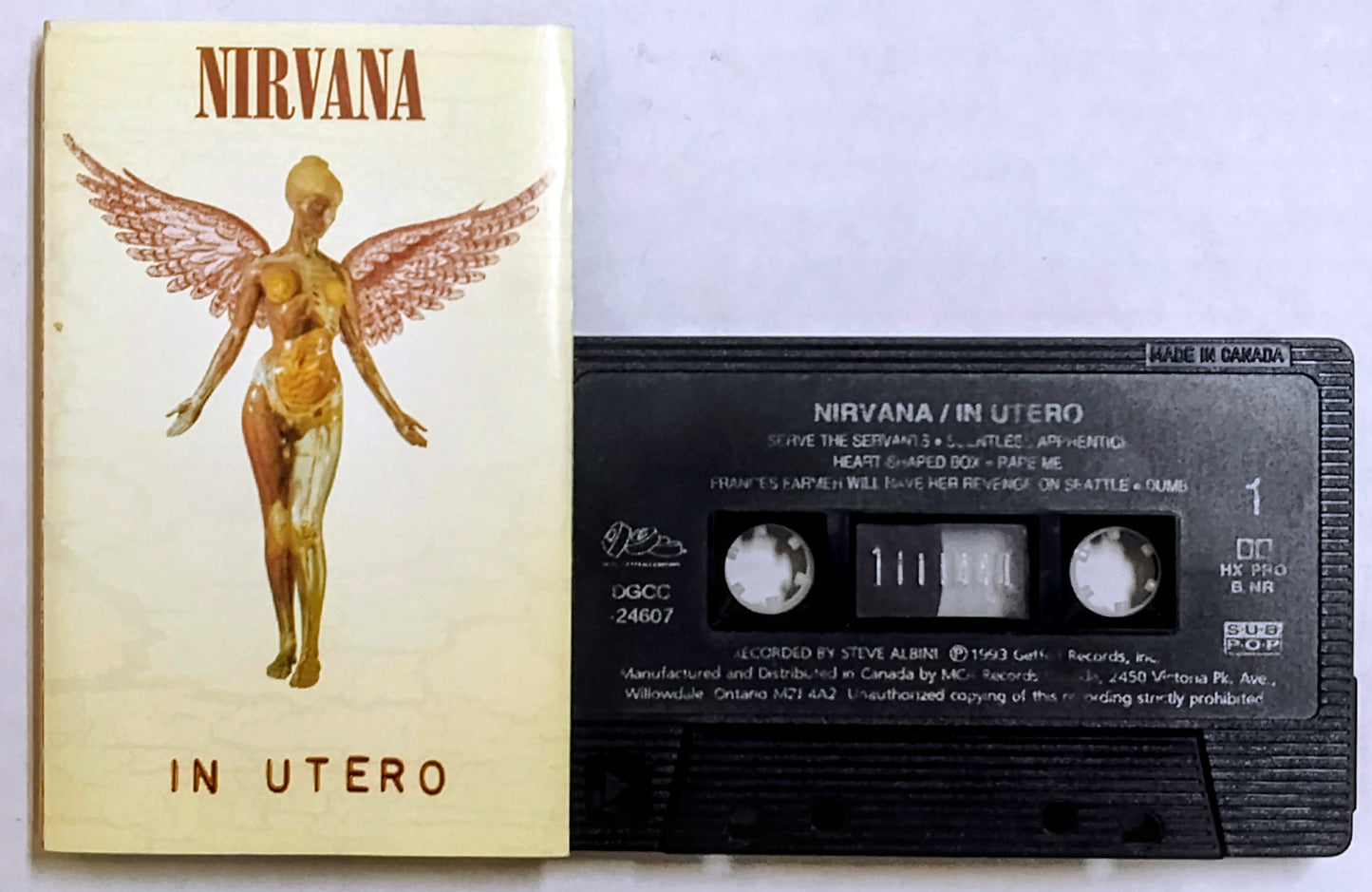 Nirvana - “In Utero” - CASSETTE TAPE (Canada; black shell) VG/G+