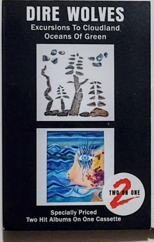 Dire Wolves - "Excursions To Cloudland/ Oceans Of Green" (Two-On-One) - INDIE CASSETTE TAPE NM/M