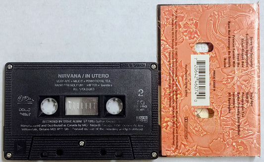 Nirvana - “In Utero” - CASSETTE TAPE (Canada; black shell) VG/G+