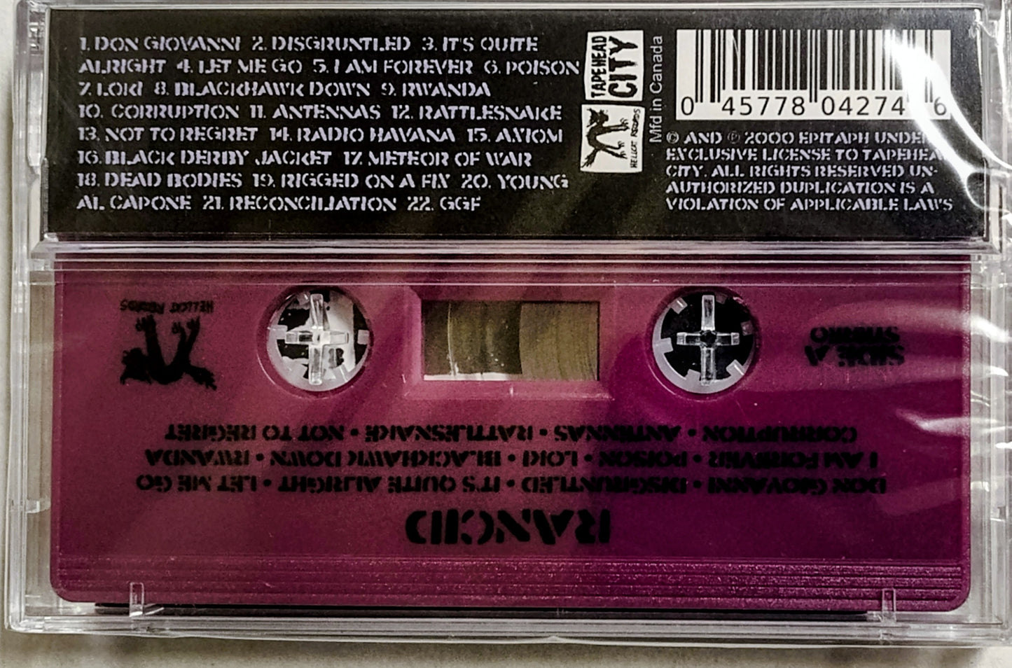 Rancid - “5” - INDIE CASSETTE TAPE (Purple shell) M/M (Sealed) [Tapehead City]
