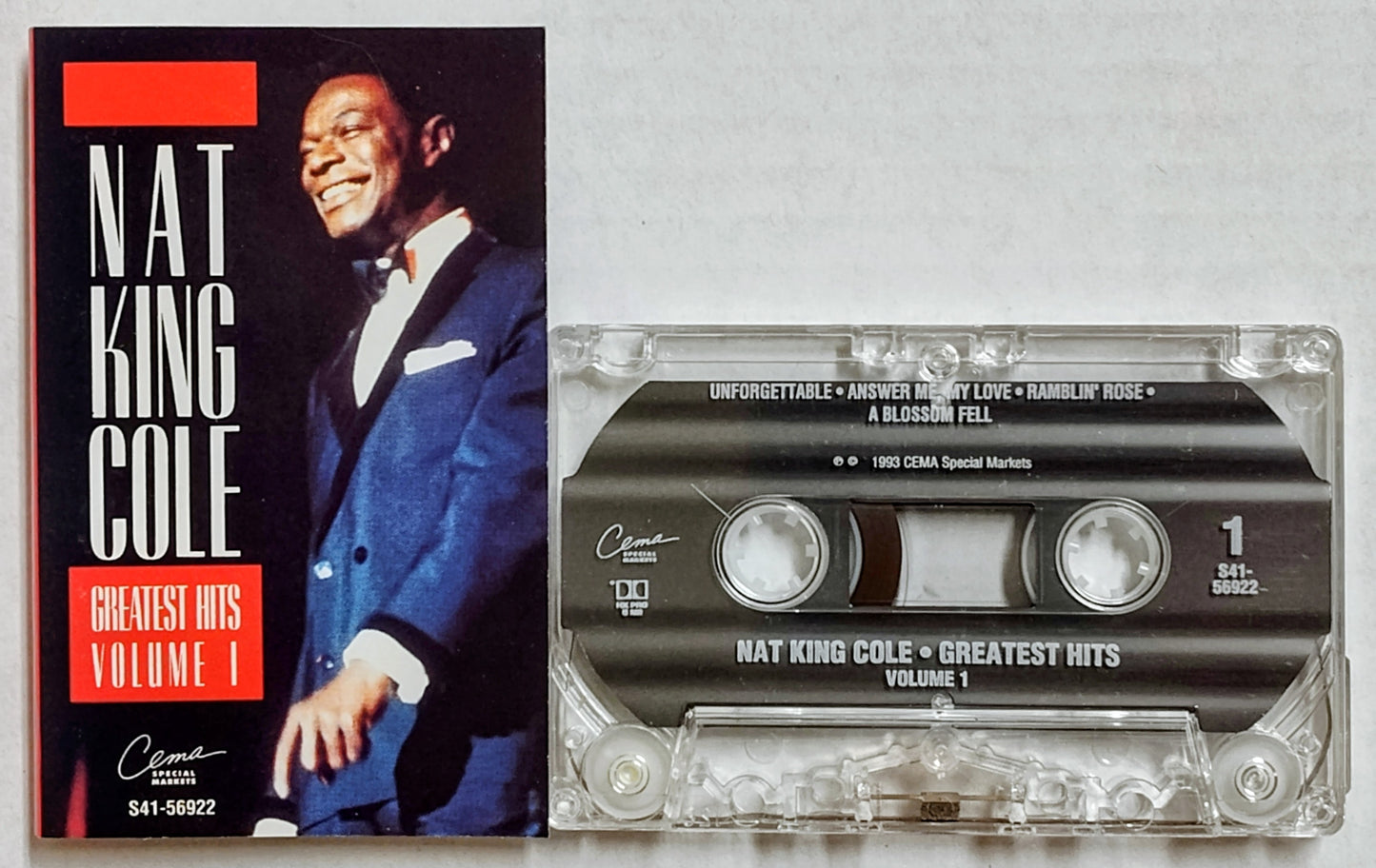 Nat King Cole - “Greatest Hits Volume 1” - CASSETTE TAPE VG+/VG+