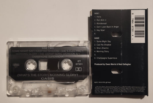 Oasis - "(What's The Story) Morning Glory" - CASSETTE TAPE (Canada; clear shell; DOLBY) VG/G