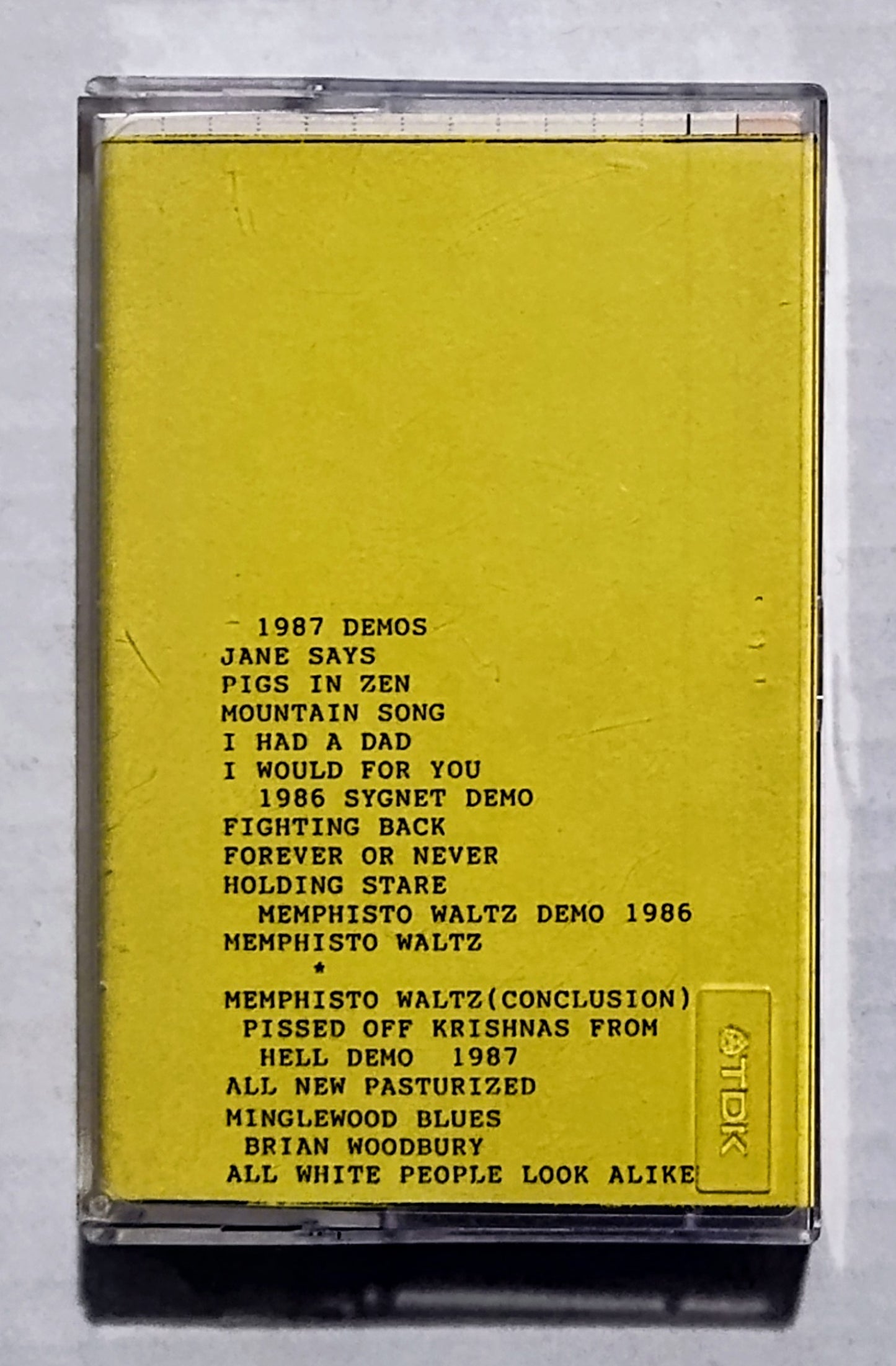 Jane’s Addiction - “Demos (Unofficial)” - CASSETTE TAPE VG+/VG+