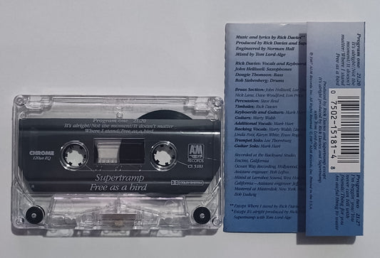 Supertramp - "Free As A Bird" - CASSETTE TAPE (Chrome; VG/VG+