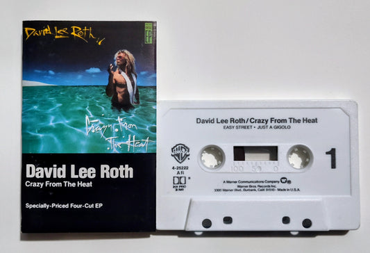 David Lee Roth (Van Halen) - "Crazy From The Heat EP" - CASSETTE TAPE (AR; DOLBY HX PRO B NR) VG+/VG+
