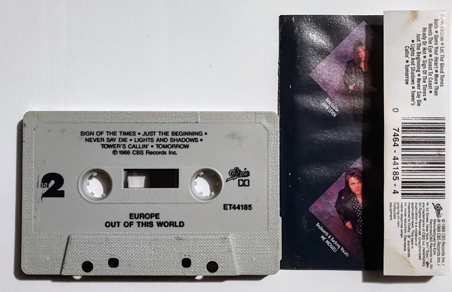 Europe - "Out Of This World" - CASSETTE TAPE (DOLBY) G/VG (Water damaged j card)
