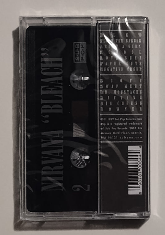 Nirvana - "Bleach" - CASSETTE TAPE (Reissue; Black shell) M/M (Sealed)