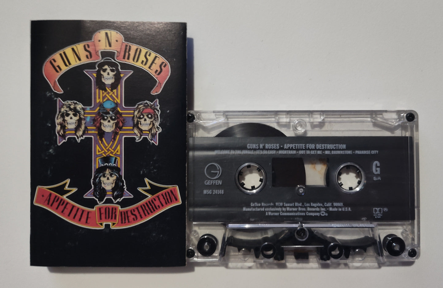 Guns N' Roses - "Appetite For Destruction"- CASSETTE TAPE (DOLBY HX PRO B NR) VG+/VG