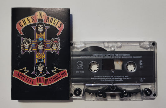Guns N' Roses - "Appetite For Destruction"- CASSETTE TAPE (DOLBY HX PRO B NR) VG+/VG