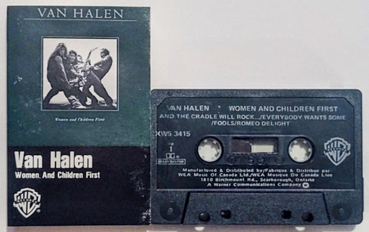 Van Halen - "Women And Children First - CASSETTE TAPE (Canada; Black shell; DOLBY) VG/VG