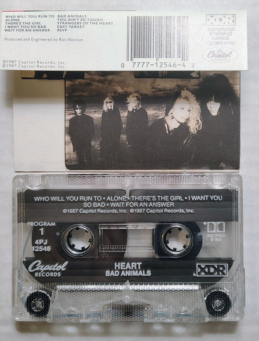 Heart - “Bad Animals” - CASSETTE TAPE VG+/VG