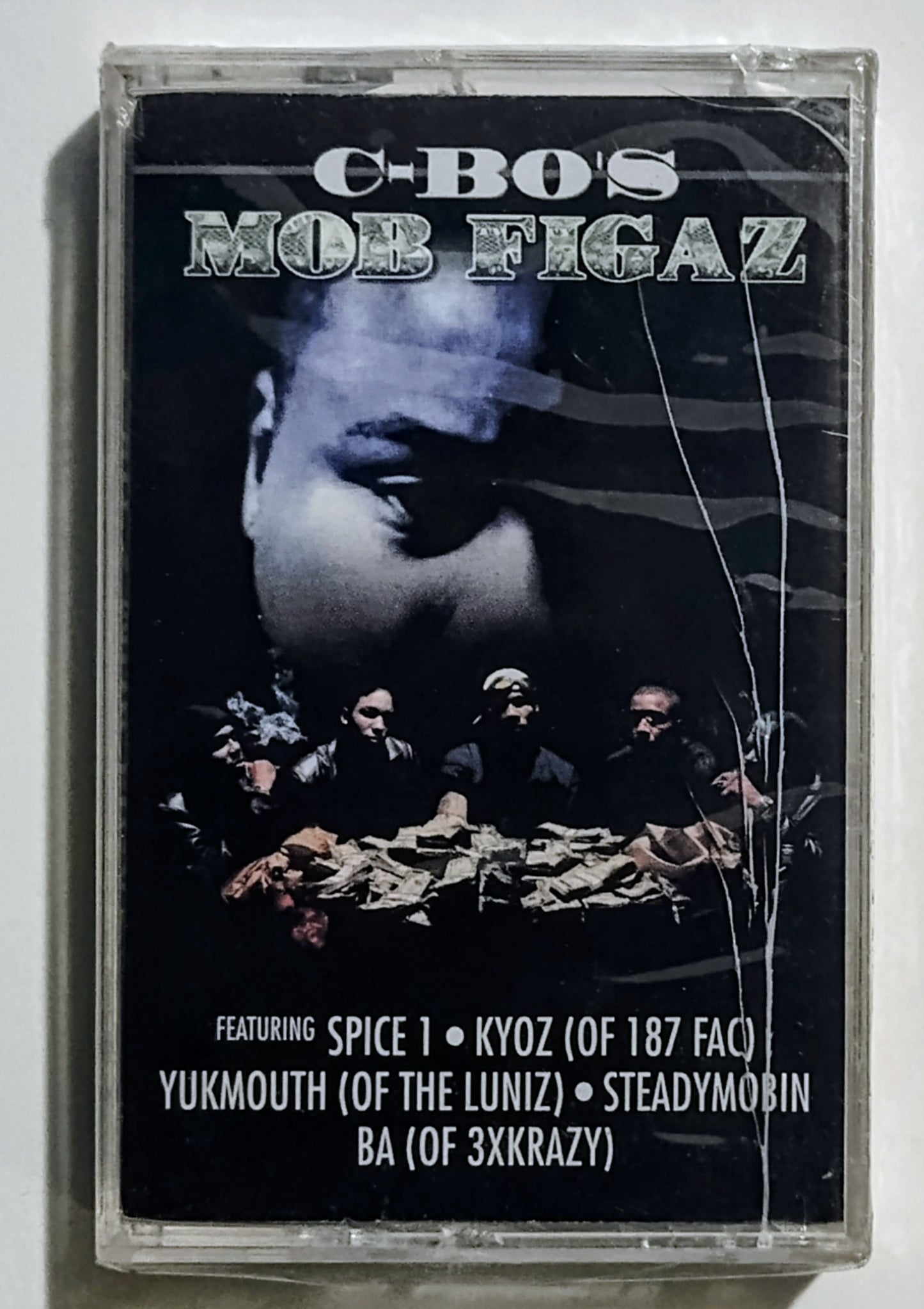 C-Bo - "C-Bo's Mob Figaz" - CASSETTE TAPE VG+/M (Sealed; multiple cracks in case)